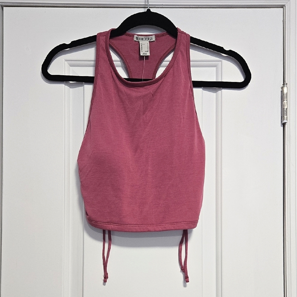 Forever 21 Adjustable Crop Top Rose Petal
